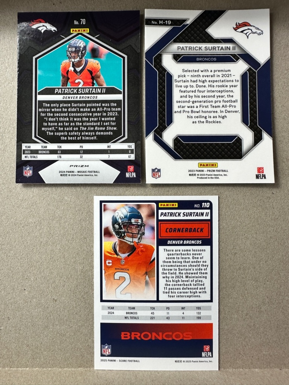 Bo Nix + 3 Patrick Surtain II rookies w/ Bonitto/Sutton/Mims Broncos lot of 18 - Picture 5 of 15